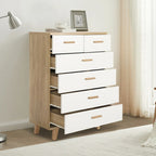 Modern White Storage Solid Wood Handle Drawer Side Cabinet