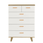 Modern White Storage Solid Wood Handle Drawer Side Cabinet