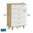Modern White Storage Solid Wood Handle Drawer Side Cabinet