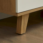 Modern White Storage Solid Wood Handle Drawer Side Cabinet