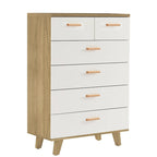 Modern White Storage Solid Wood Handle Drawer Side Cabinet