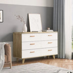 Modern White Storage Solid Wood Handle Drawer Side Cabinet