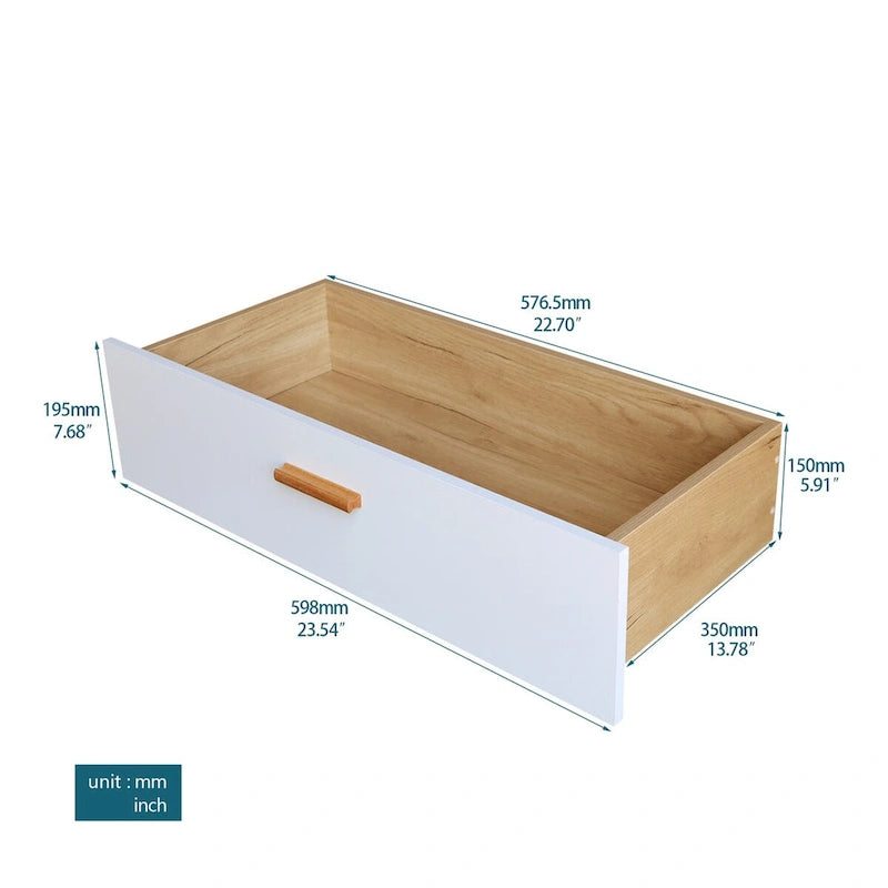 Modern White Storage Solid Wood Handle Drawer Side Cabinet