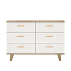 Modern White Storage Solid Wood Handle Drawer Side Cabinet