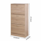 3-Drawer Shoe Storage Cabinet with 3-Tier Wood Shoe Rack