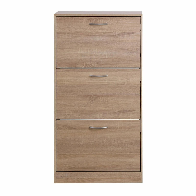 3-Drawer Shoe Storage Cabinet with 3-Tier Wood Shoe Rack
