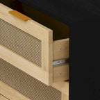 3-Drawer Rattan Storage Cabinet 31.5" - Modern Dresser with Natural Woven Drawers for Bedroom Living Room Hallway