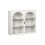 27.56 Glass Doors Modern Two-door Wall Cabinet with Featuring Three-tier Storage - N/A