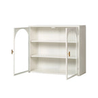 27.56 Glass Doors Modern Two-door Wall Cabinet with Featuring Three-tier Storage - N/A