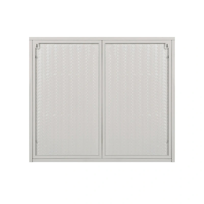 27.56 Glass Doors Modern Two-door Wall Cabinet with Featuring Three-tier Storage - N/A