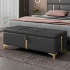 Elegant Upholstered Storage Bench with Metal Legs