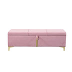 Elegant Upholstered Storage Bench with Metal Legs