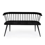 Spindle Back Bench - Solid Mango Wood & Iron Frame, 48.25" Wide, Rustic Modern Industrial Style