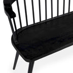 Spindle Back Bench - Solid Mango Wood & Iron Frame, 48.25" Wide, Rustic Modern Industrial Style