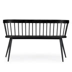 Spindle Back Bench - Solid Mango Wood & Iron Frame, 48.25" Wide, Rustic Modern Industrial Style