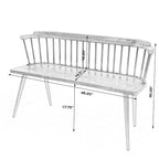 Spindle Back Bench - Solid Mango Wood & Iron Frame, 48.25" Wide, Rustic Modern Industrial Style