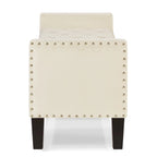 Upholstered Tufted Button Storage Bench with nails trim,Entryway Living Room Soft Padded Seat with Armrest,Bed Bench
