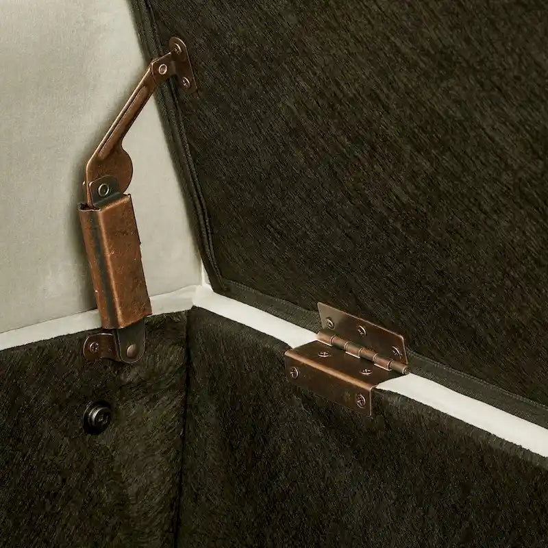 Upholstered Tufted Button Storage Bench with nails trim,Entryway Living Room Soft Padded Seat with Armrest,Bed Bench