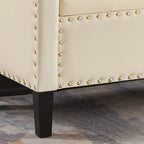 Upholstered Tufted Button Storage Bench with nails trim,Entryway Living Room Soft Padded Seat with Armrest,Bed Bench