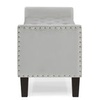 Upholstered Tufted Button Storage Bench with nails trim,Entryway Living Room Soft Padded Seat with Armrest,Bed Bench
