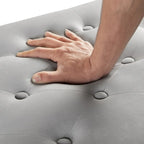 Upholstered Tufted Button Storage Bench with nails trim,Entryway Living Room Soft Padded Seat with Armrest,Bed Bench