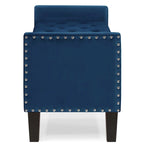 Upholstered Tufted Button Storage Bench with nails trim,Entryway Living Room Soft Padded Seat with Armrest,Bed Bench
