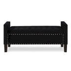 Upholstered Tufted Button Storage Bench with nails trim,Entryway Living Room Soft Padded Seat with Armrest,Bed Bench