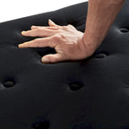 Upholstered Tufted Button Storage Bench with nails trim,Entryway Living Room Soft Padded Seat with Armrest,Bed Bench