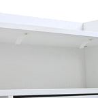 2-Tier Shoe Rack Cabinet with 4 Flip Drawers White Free Standing Storage Organizer 50.7W x 42.5H Modern Minimalist