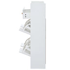 2-Tier Shoe Rack Cabinet with 4 Flip Drawers White Free Standing Storage Organizer 50.7W x 42.5H Modern Minimalist