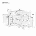 48 W Storage Cabinet with Four Doors and Adjustable Shelves - N/A