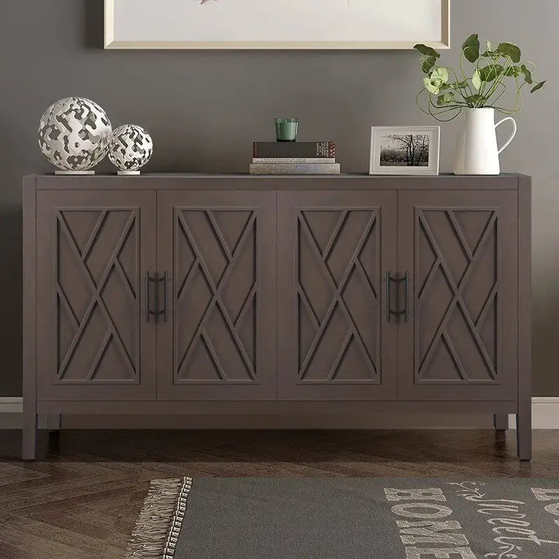 Vintage Style 4 Door Wooden Twill Sideboard
