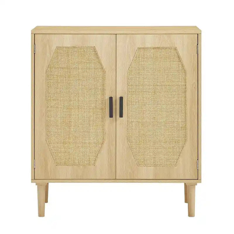 GEITIN Kitchen Sideboard Storage Cabinet with Rattan Decorative Doors