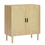 GEITIN Kitchen Sideboard Storage Cabinet with Rattan Decorative Doors