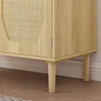 GEITIN Kitchen Sideboard Storage Cabinet with Rattan Decorative Doors