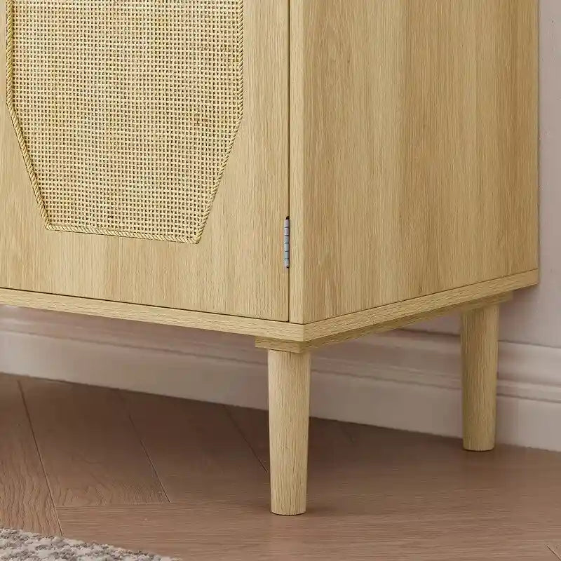 GEITIN Kitchen Sideboard Storage Cabinet with Rattan Decorative Doors