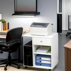 Mobile Printer Stand,Rolling File Cabinet Cart w/Wheels,Adjustable