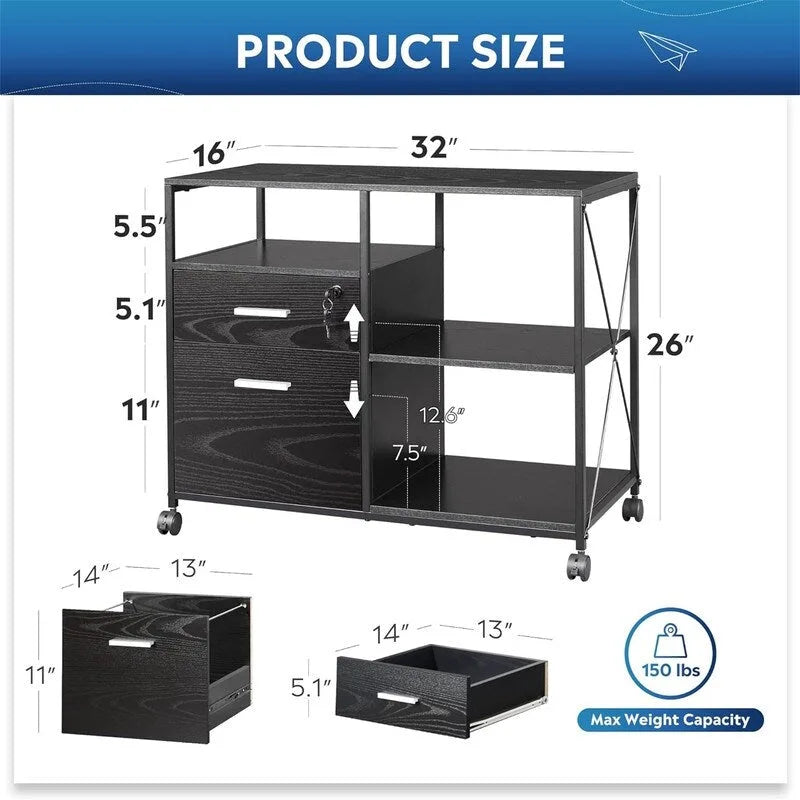 2 Drawer Lateral File Cabinet - 16 D x 32 W x 26 H