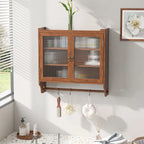 24.8 Glass Door Vintage Double Door Wall Cabinet