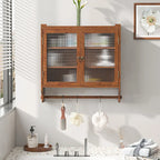 24.8 Glass Door Vintage Double Door Wall Cabinet