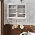 24.8 Glass Door Vintage Double Door Wall Cabinet