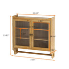 24.8 Glass Door Vintage Double Door Wall Cabinet