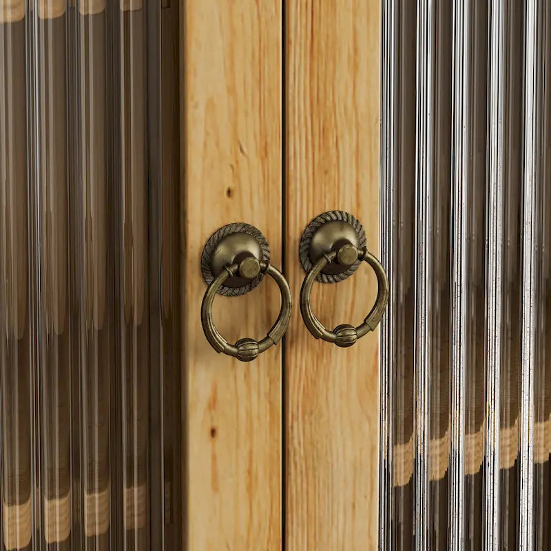 24.8 Glass Door Vintage Double Door Wall Cabinet