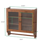 24.8 Glass Door Vintage Double Door Wall Cabinet