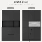 74  Freestanding Kitchen Pantry Cabinet Cupboard with 6 Doors,3 Shelves and 2 Drawer,Versatile Wardrobe & Kitchen Cabinet