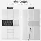 74  Freestanding Kitchen Pantry Cabinet Cupboard with 6 Doors,3 Shelves and 2 Drawer,Versatile Wardrobe & Kitchen Cabinet