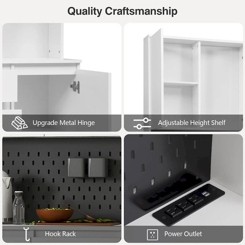 74  Freestanding Kitchen Pantry Cabinet Cupboard with 6 Doors,3 Shelves and 2 Drawer,Versatile Wardrobe & Kitchen Cabinet