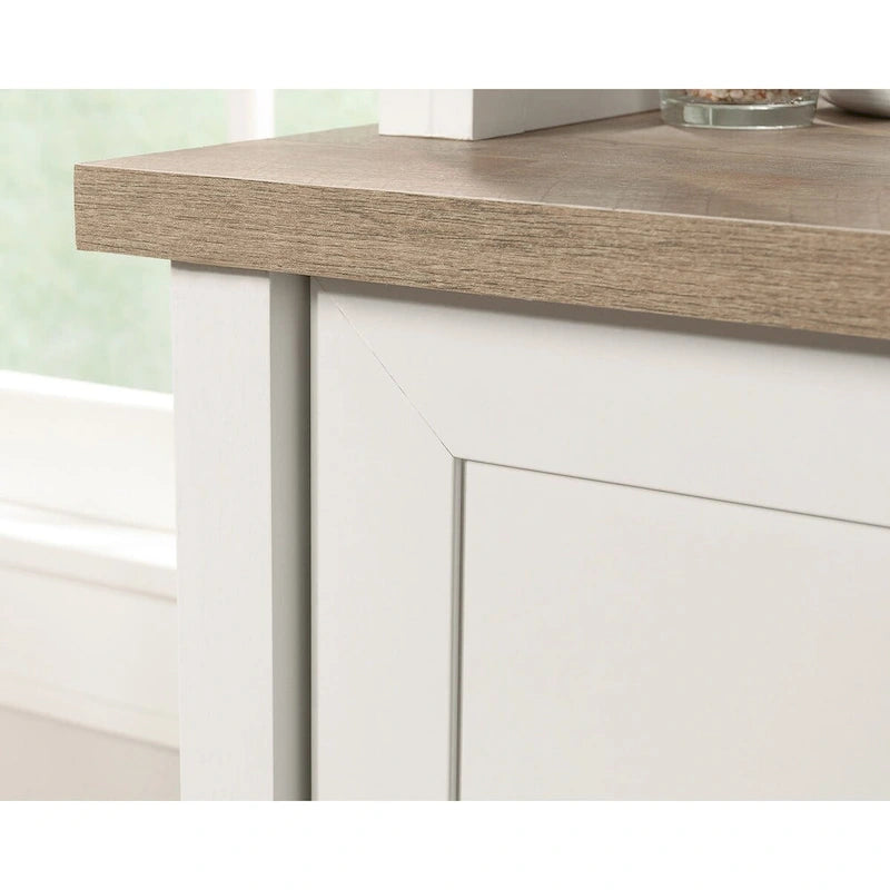 White Storage Tower Cabinet with 2 Drawers & Shelves - 68.9" Tall File Organizer for Home Office - Coastal Cottage Style