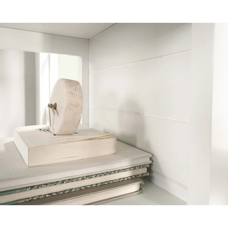 White Storage Tower Cabinet with 2 Drawers & Shelves - 68.9" Tall File Organizer for Home Office - Coastal Cottage Style