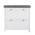 Saint Birch Olivia Grey Oak and White Finish 2 Drawer Lateral Filing Cabinets